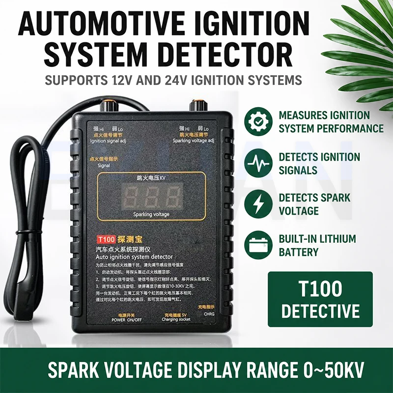 Picture 4: Automotive Actuator Tester T100 Automotive Ignition System Detector 12V 24V Ignition Coil Analyzer System Performance Diagnostic