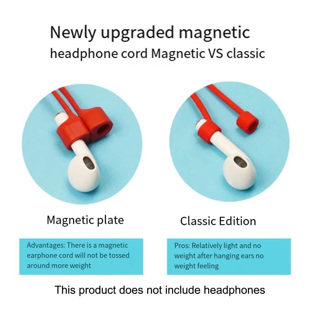 Magnetic Anti-Lost Straps For AirPods For Redmi Wireless Blue-tooth Earphones Soft Silicone Anti-lost Lanyard Earbuds Strap