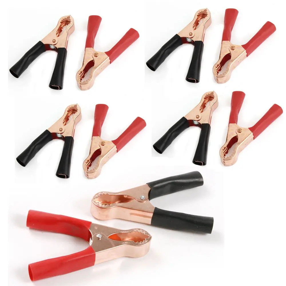 2 Stücke 50A Rot + Schwarz 80mm Krokodil Auto Caravan Van Batterie Messleitung Clips Beste Förderung Krokodilklemmen Stecker Power