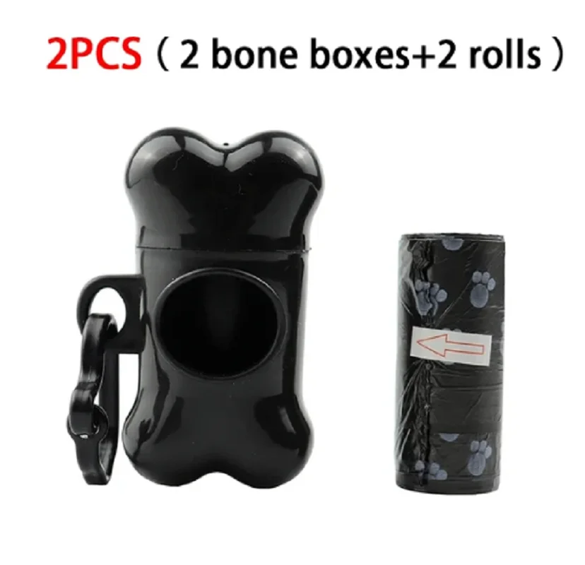 2PCS Bone Shaped Poop Bag Dispenser Pet Dog Waste Bag Holder Plastic Garbage Bag Dispenser Carrier Case Disposal Bag Dispenser