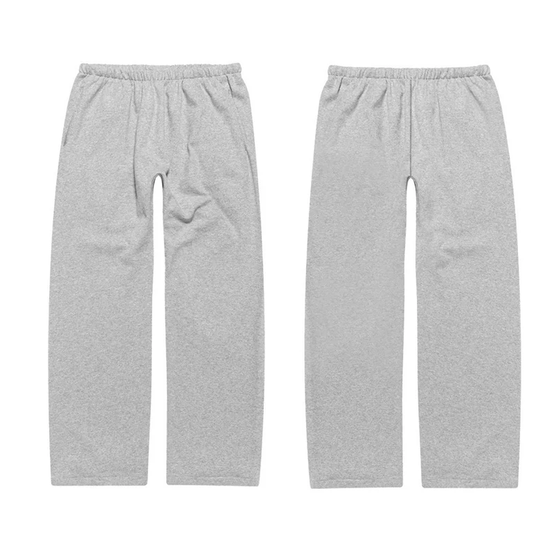 All Seasons High Quality Cotton Kanye West Casual Pants Men Women Solid Color Gray Vultures Sweatpants Oversized Drawstring