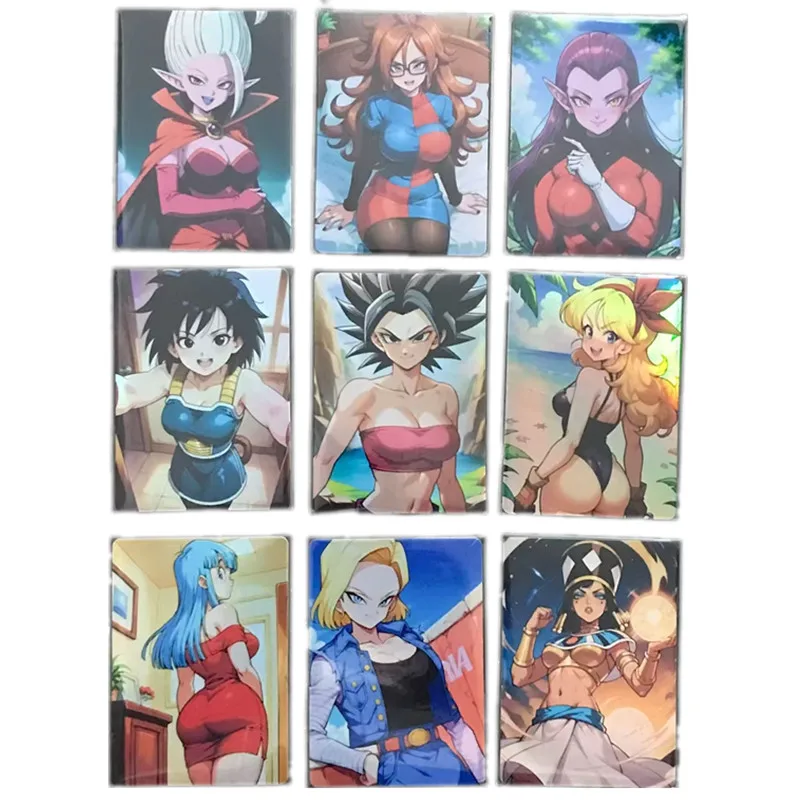 9pcs/set Homemade Sexy Nude Photos Cartoon Dragon Ball Z Bulma Man-made Man 21 ACG Game Toy Gift DIY Comic Collection Card