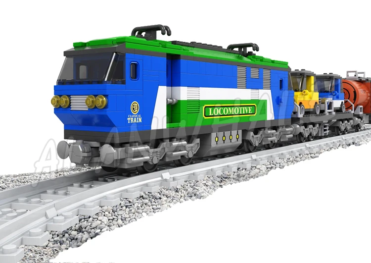 573pcs City Cargo Trains Locomotive Car Carriage Light Oil Rail Tanker Tracks 25808 Building Blocks Sets Compatible With Model