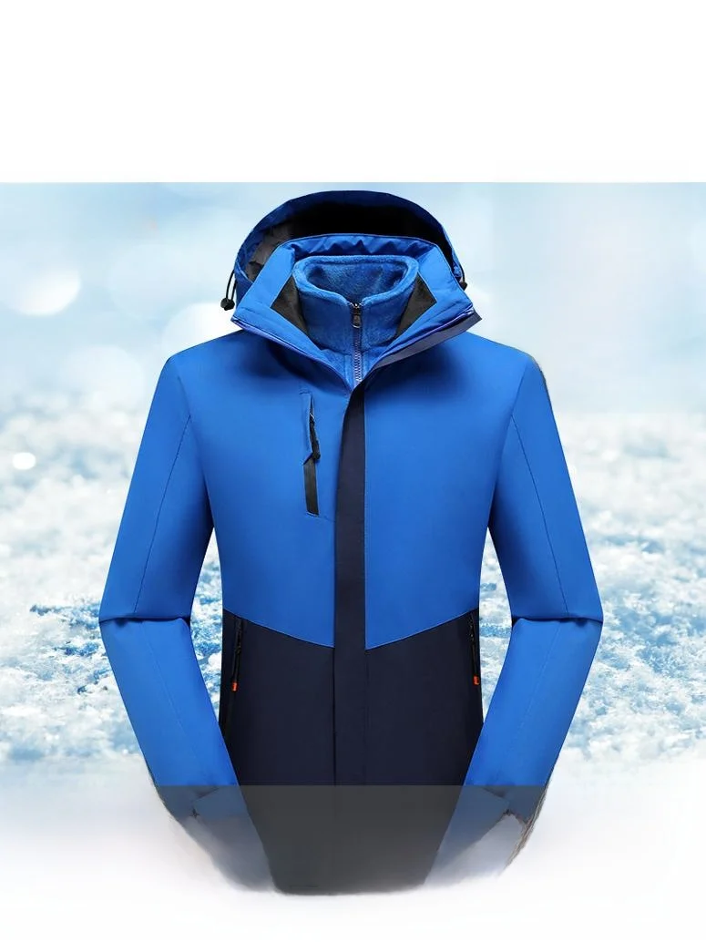 

ex Outdoor Fce Lined Thi Windproof Tibet Mountain Climbing Clothing Tee-in-One Detachable Two-Piece Set Hooded Zipper