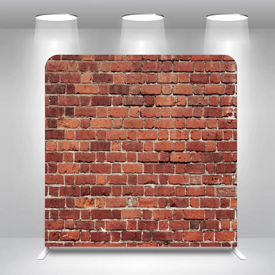 

Red Brick 8x8ft 10x8ft 10x10ft Birthday Straight Pillow Case Photo Booth Backdrop Cover