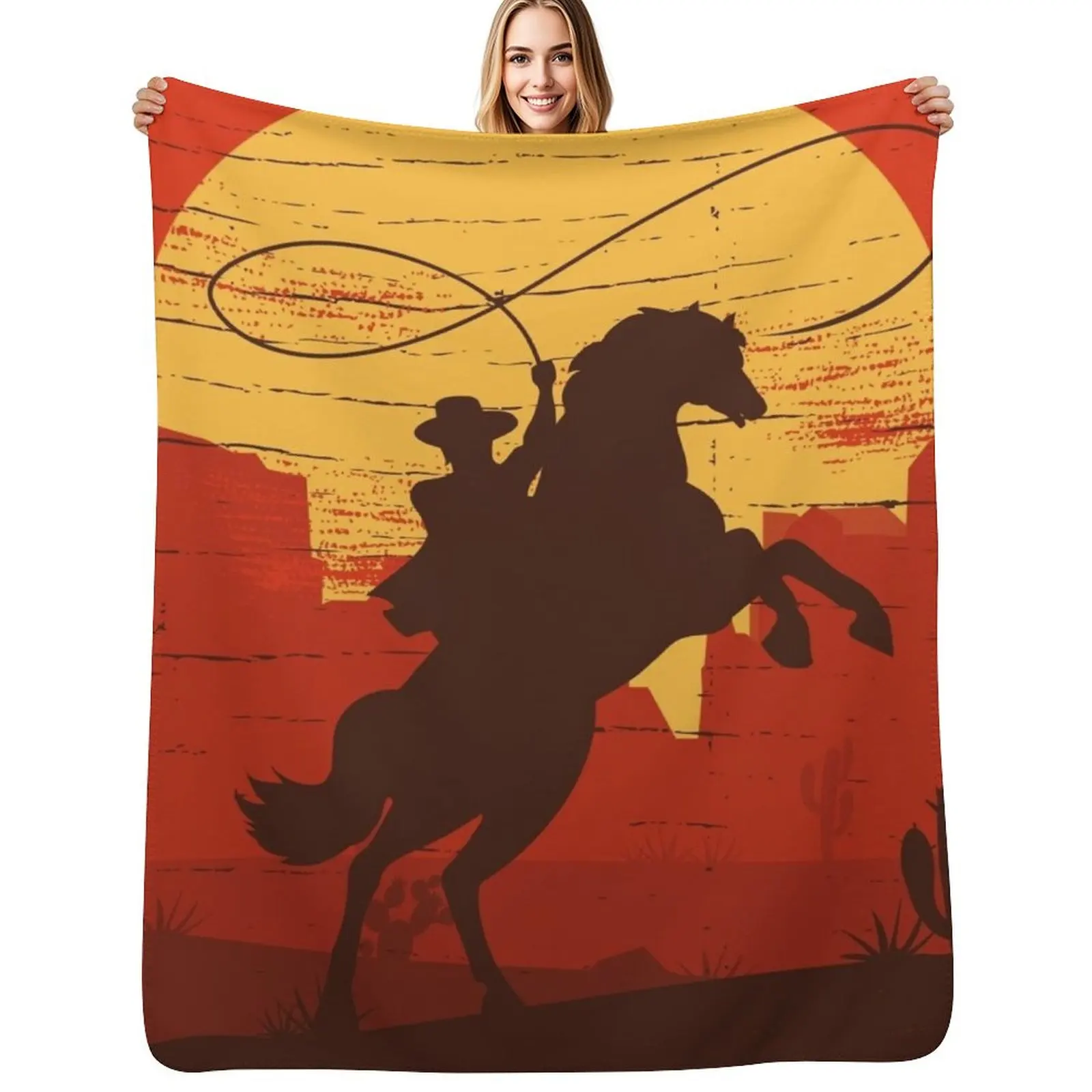 

Cowboys of the Wild West - Riding Solo Throw Blanket Blankets For Sofas for winter Softest Blankets For Bed Blankets