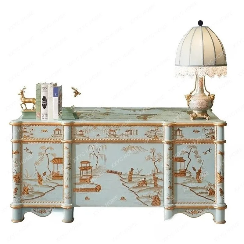 AA painted desk solid wood writing desk luxury national style desk