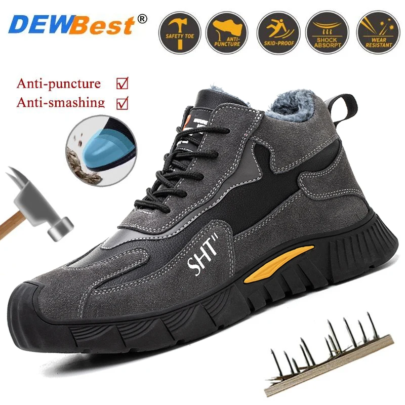 new-men-with-steel-head-anti-smash-anti-puncture-swivel-buckle-lace-free-waterproof-non-slip-work-safety-shoes