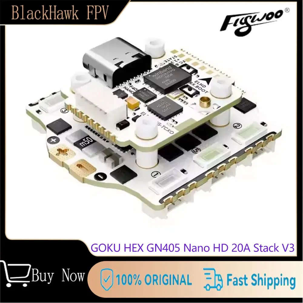 

Flywoo GOKU HEX GN405 Nano HD 20A Stack V3 W/ TXCO ELRS 2.4g Plug&Play O4/O4 Pro
