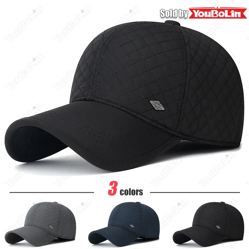 Baseball cap with Ear Flaps For Middle-Aged and Elderly Fathers,Winter Fleece-Lined Thickened Warm Peaked Caps,Trucker Hat
