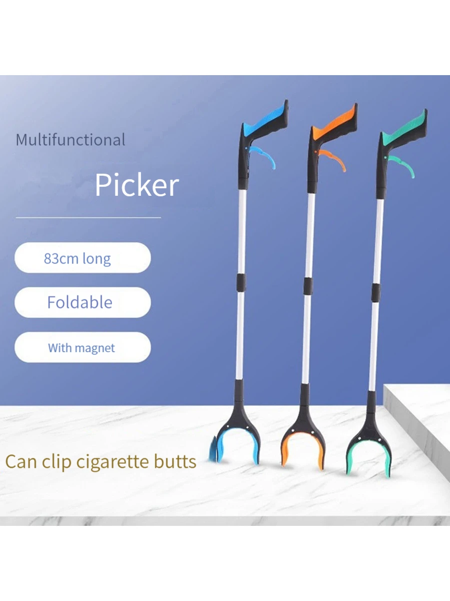 1pc Foldable Litter Reachers Pickers Pick Up Tools Gripper Extender Grabber Picker Collapsible Garbage Pick Up Tool Grabbers