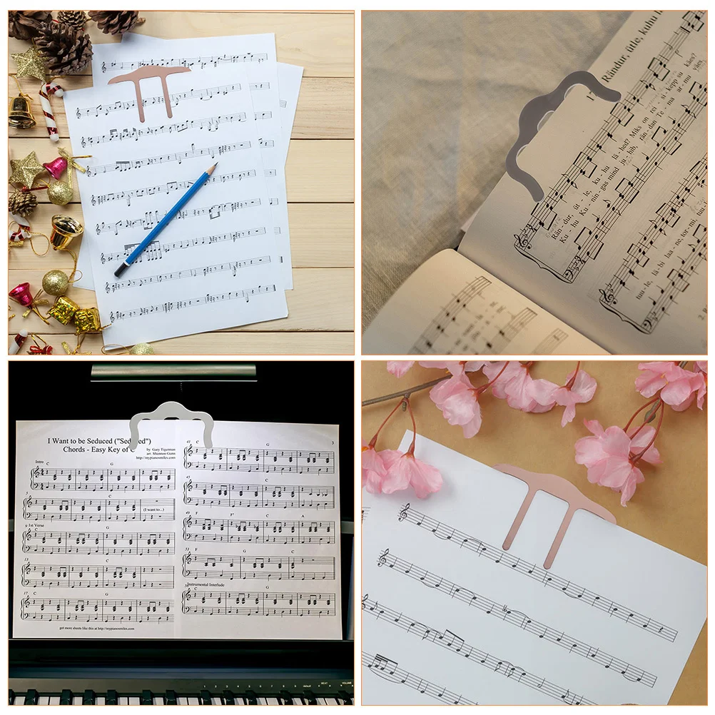 

3Pcs Music Book Clip Metal Score Holder Easy One-Hand Page Turner Book Clamp Page Holders for Reading Sheet Music Holder