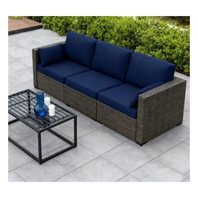 

Deep Seating Outdoor Rattan Sofa Set with Removable Cushions for Patio, Balcony, Deck, Garden & Poolside Furniture