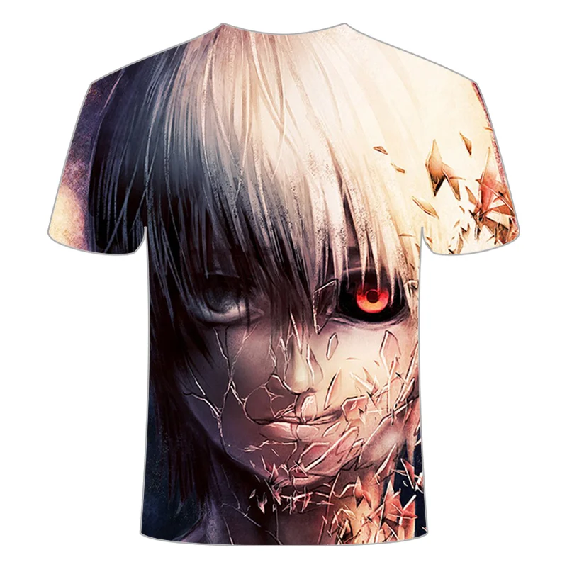 T-Shirt homme femme et garçon, Streetwear, décontracté, à la mode, animé, combat Tokyo Ghoul, 3D, 2021