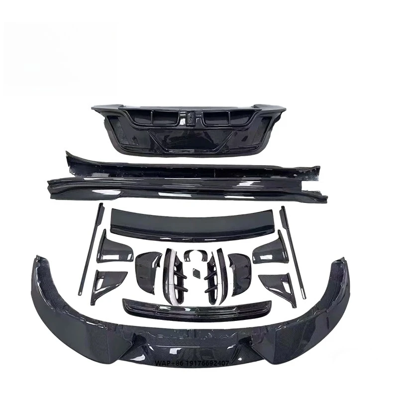 Taycan MSY Style Carbon Fiber Bodykit Hood for Taycan Front Lip Diffuser Side Sklirt