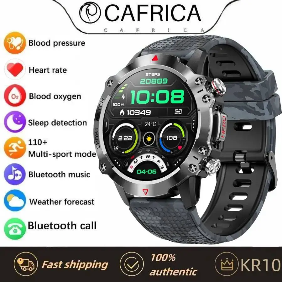 

CAFRICA KR10 Smart Watches Bluetooth Call High Quality Smartwatch Men 1.39 Inch 360*360 HD Screen 100+ Sport Mode for Android