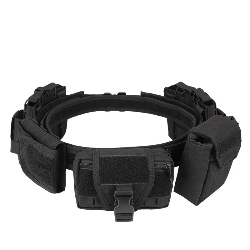 

Tactical Belt Outdoor Multi-function Six-piece set Nylon Detachable Adjustable Tactical Belt With Accessory Bag