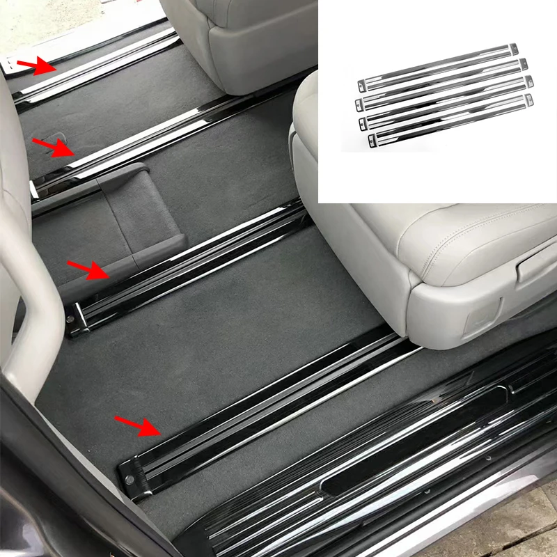 Car Moulding Accessories For Toyota Sienna 2021 2022 2023 Stainless Steel Rear Seat Track Path Slide Rail Frame Cover Trims