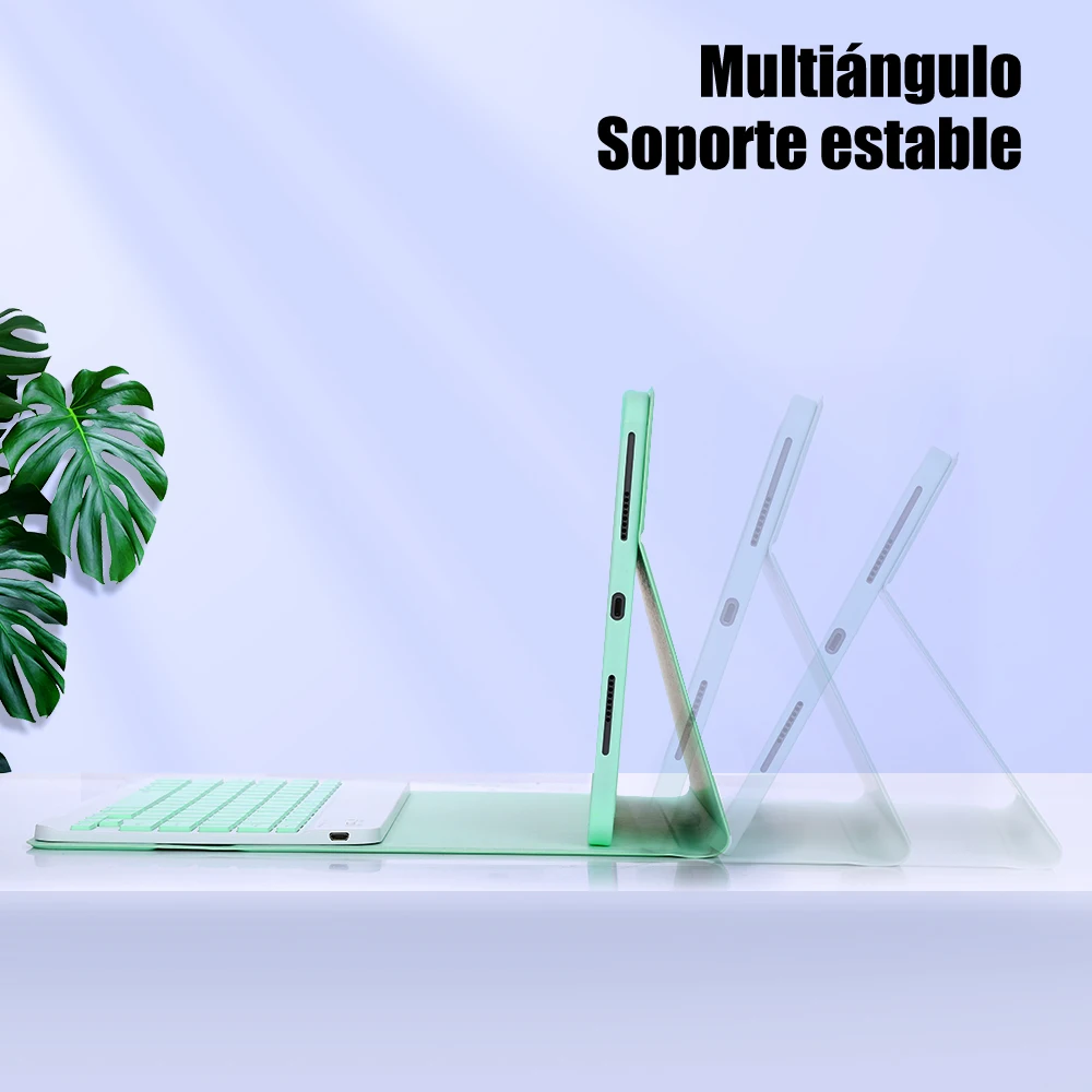 Imagem -04 - Tampa do Teclado sem Fio Bluetooth Ipad Air Stand Mouse Russo Espanhol Coreano Árabe Hebraico 11 Case Capa 2024