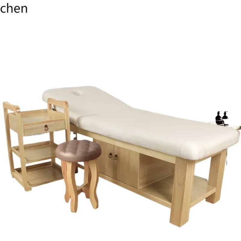 HT solid wood beauty bed massage bed high-end beauty salon special treatment bed