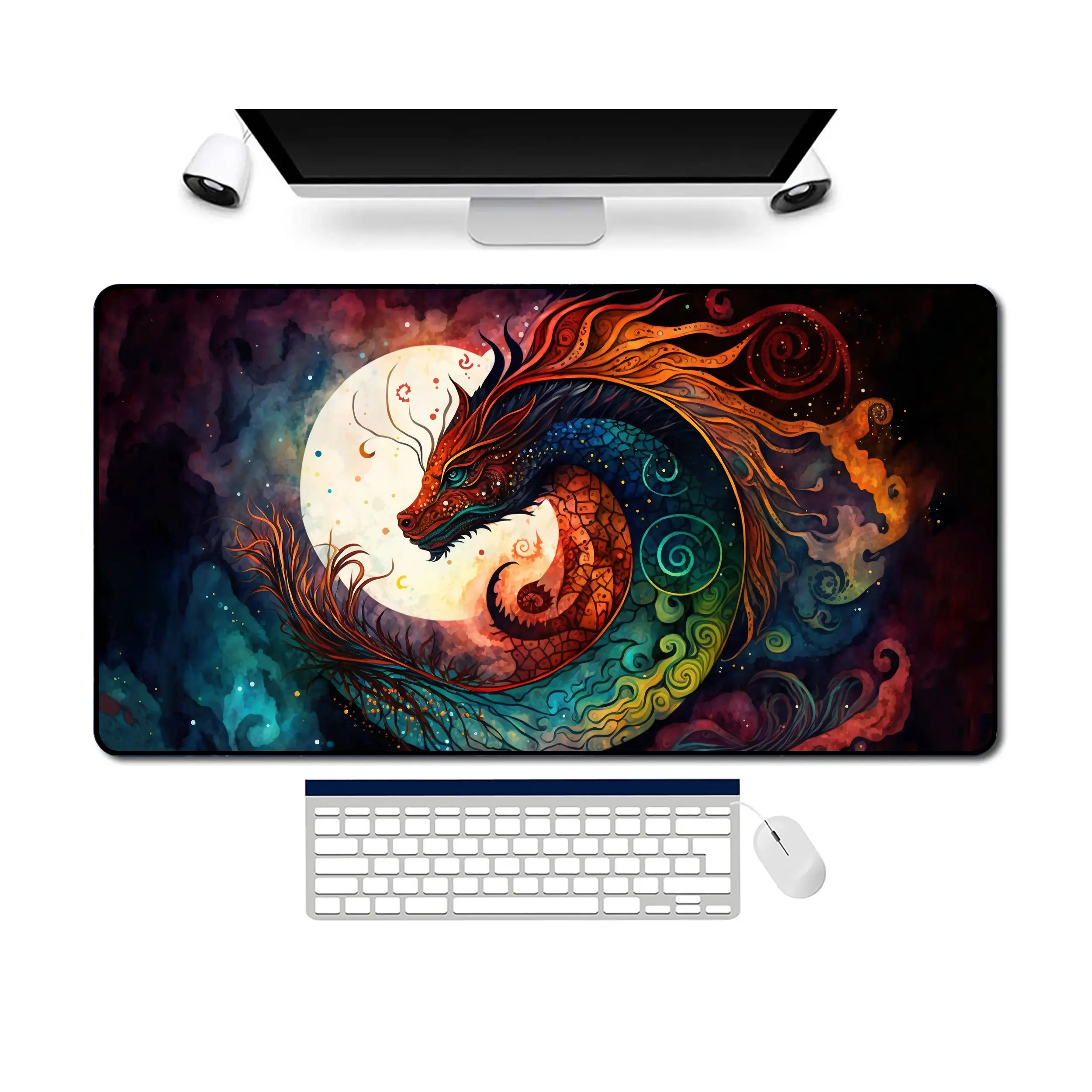 

Fantasy Dragon Desk Mat, Non-slip and Waterproof Gaming Mouse Pad, Game Desk Decorative Mat, A Perfect Gift for Friends.