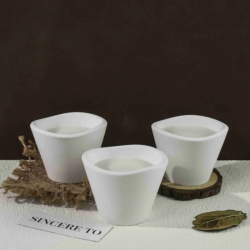 DIY หยัก AROMA เทียนถ้วยแม่พิมพ์ซิลิโคนเทียนคอนเทนเนอร์ตกแต่งบ้านเครื่องประดับเทียนผู้ถือของขวัญอีพ็อกซี่เรซินแม่พิมพ์