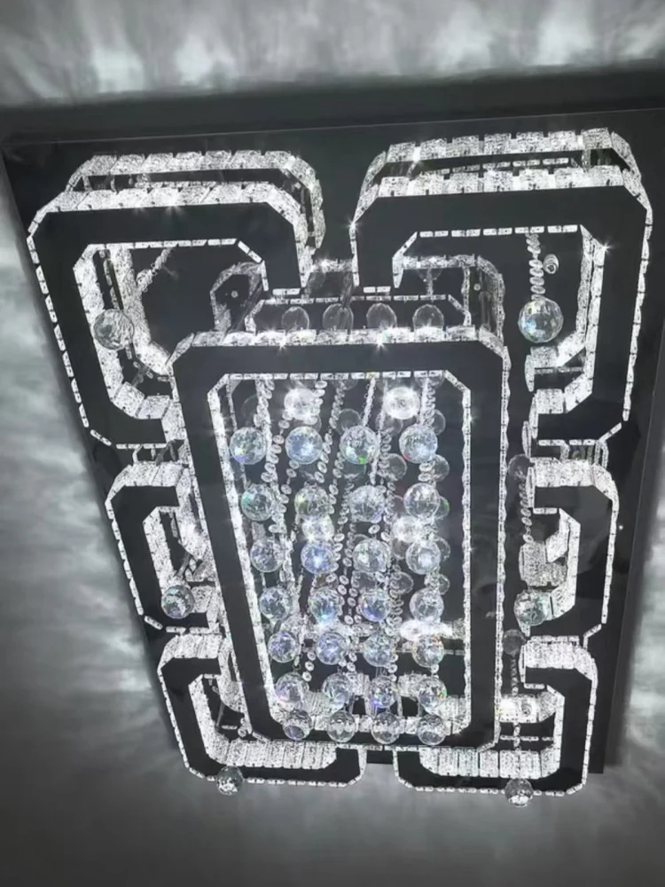 

Modern Luxury Crystal Led Chandelier For Living Room Bedroom Dining Room Kitchen Ceiling Lamp Silver Chrome Remote Control Light