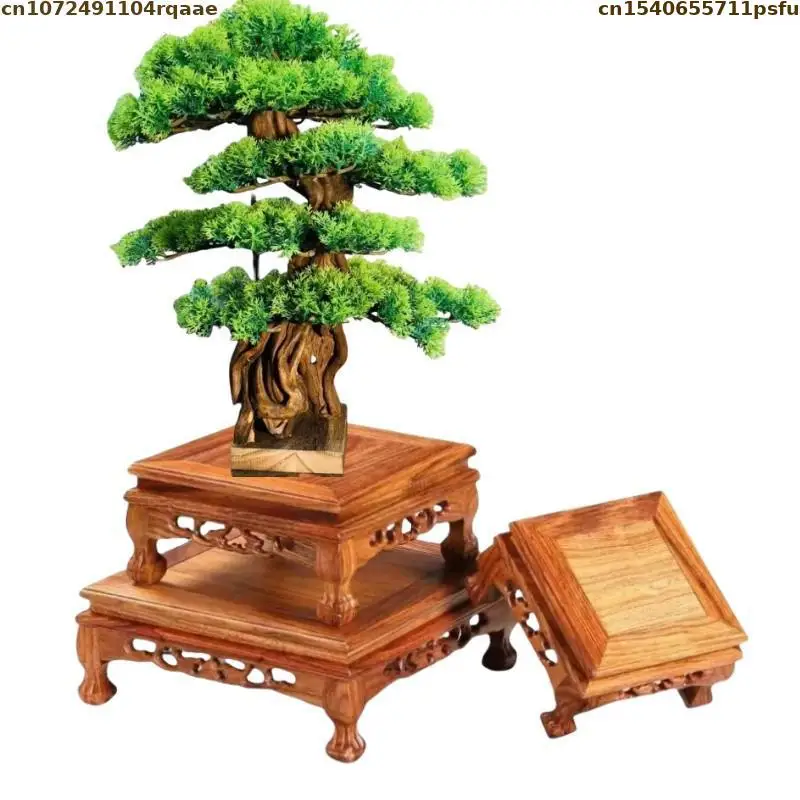 

High Quality Wooden Standing Flower Base Vase Flower Pot Sorting Table Stand Bonsai Holder Plant Decorative Shelf Tea Pedestal