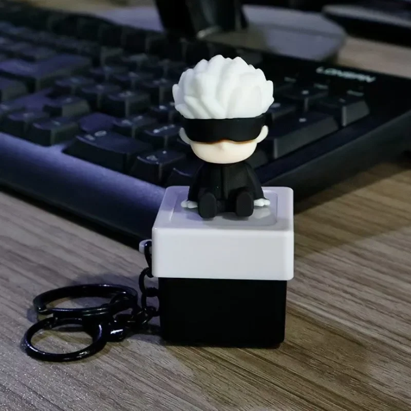Julongsu kaisen chaveiro chave gojo satoru anime pingente sons brilhantes brinquedo bonito saco encantos pequeno berloque crianças brinquedos presentes