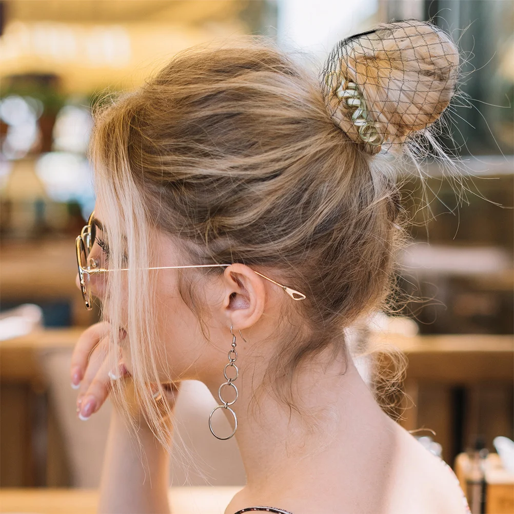 

100pcs Transparent Hair Bun Net Invisible Elastic Wrap For Women Men Food Service Reusable Mesh Salon Cooking Ballet Party