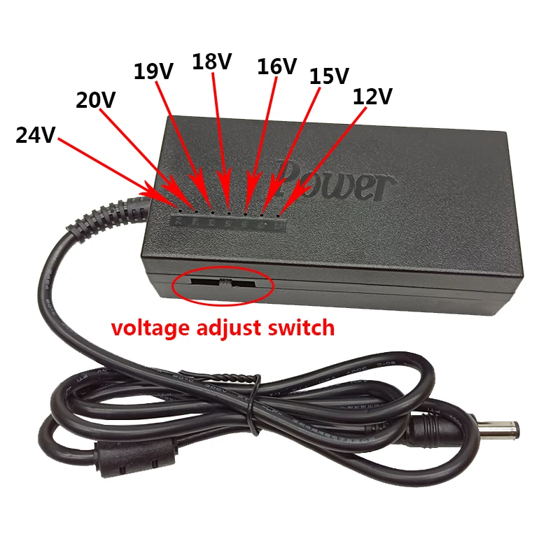 12V 15V 16V 18V 19V 4.5A 20V 24V 4A 96W Notebook Adjustable Power Adapter Supply AC DC Adaptor Universal Charger Plugs Jack