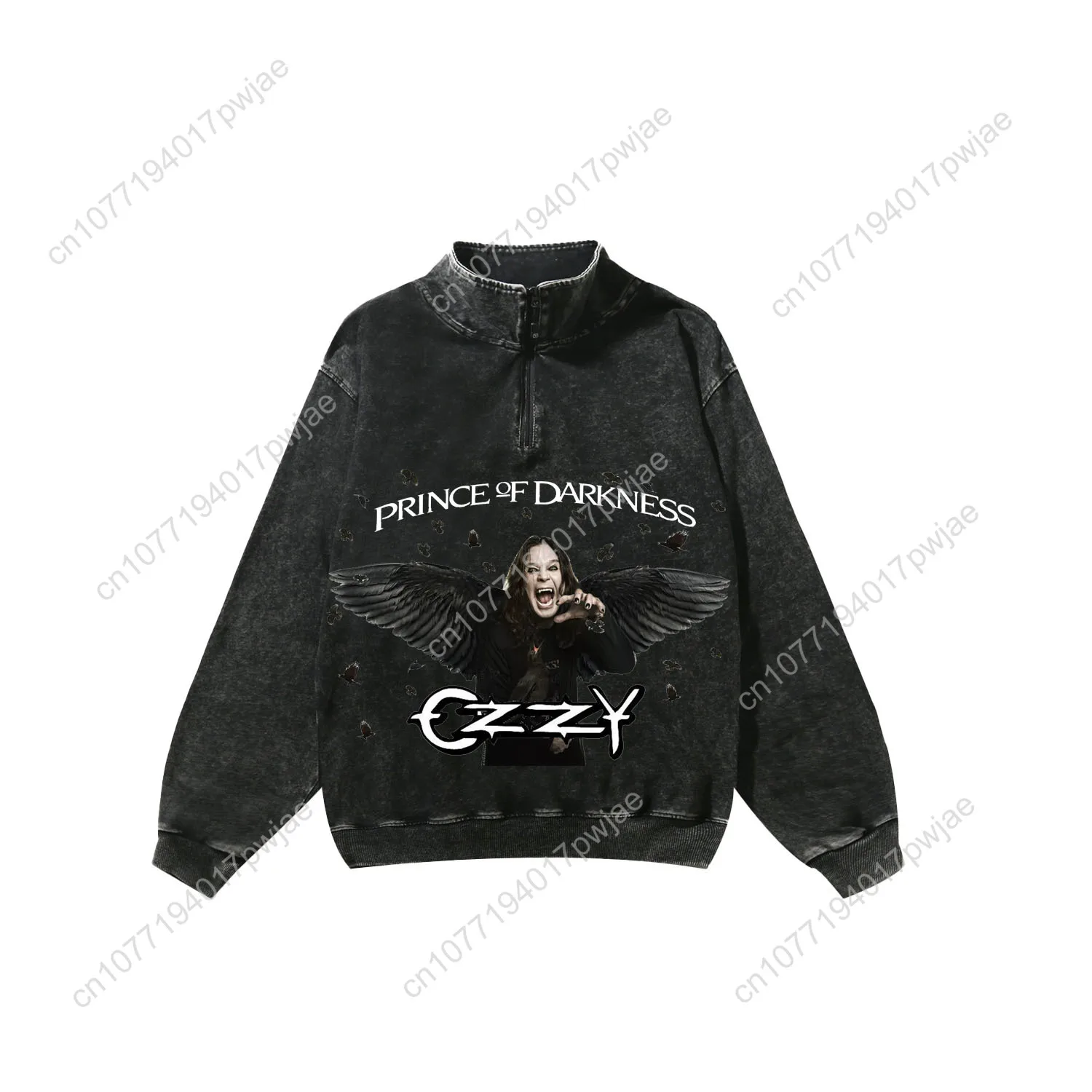 Ozzy Osbourne Rock Band Custom Retro Sweatshirt Mans Womans Half Zipper Vintage Sweat Shirt Photo Custom Made Tops