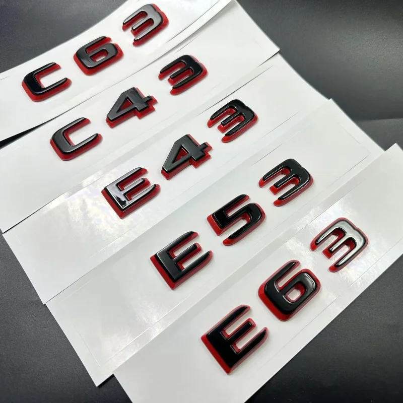 新型ツートーン文字数字エンブレム-e43-e53-e63-s65-2024-車のトランク-リア-w212-w213-w214-rfs車用アクセサリー