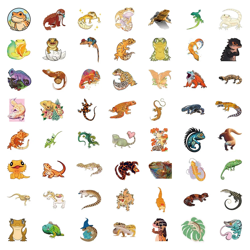 10/30/50/100 قطعة الزواحف الرائعة السحلية الكتابة على الجدران ملصقات الشارات DIY بها بنفسك محمول الهاتف سيارة سكيت السفر الأمتعة ملصق مضاد للمياه