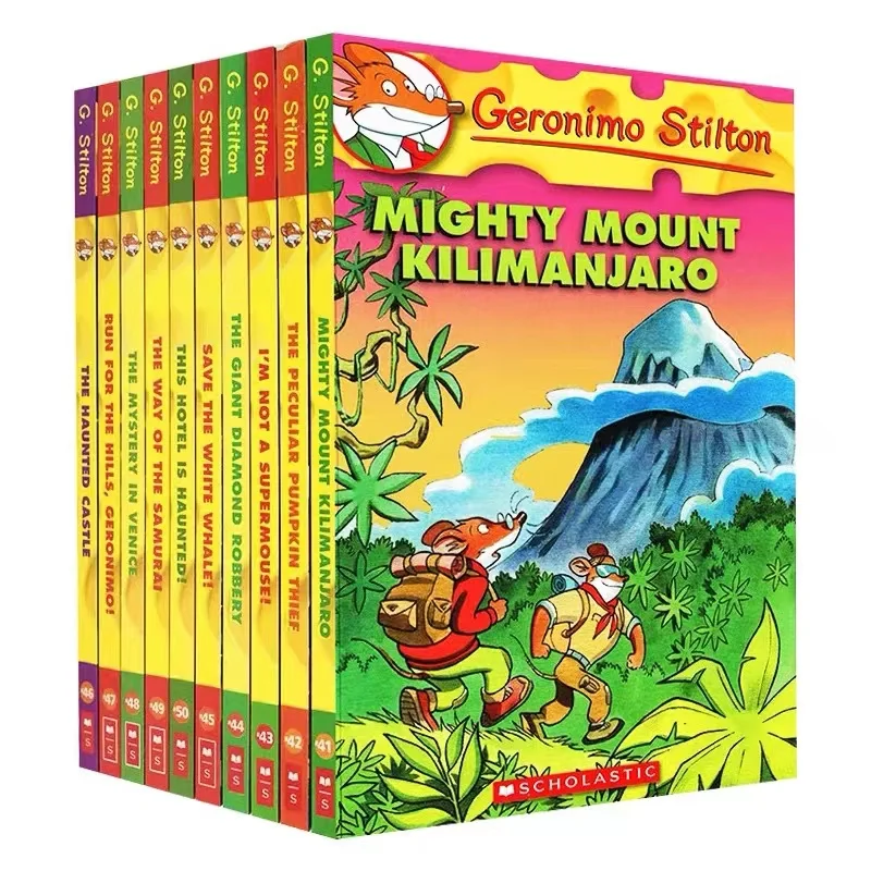 

10 Books Geronimo Stilton 41-50 Adventure Explore Comic Fiction Parent Child Kids Story English Picture Storybook Libro