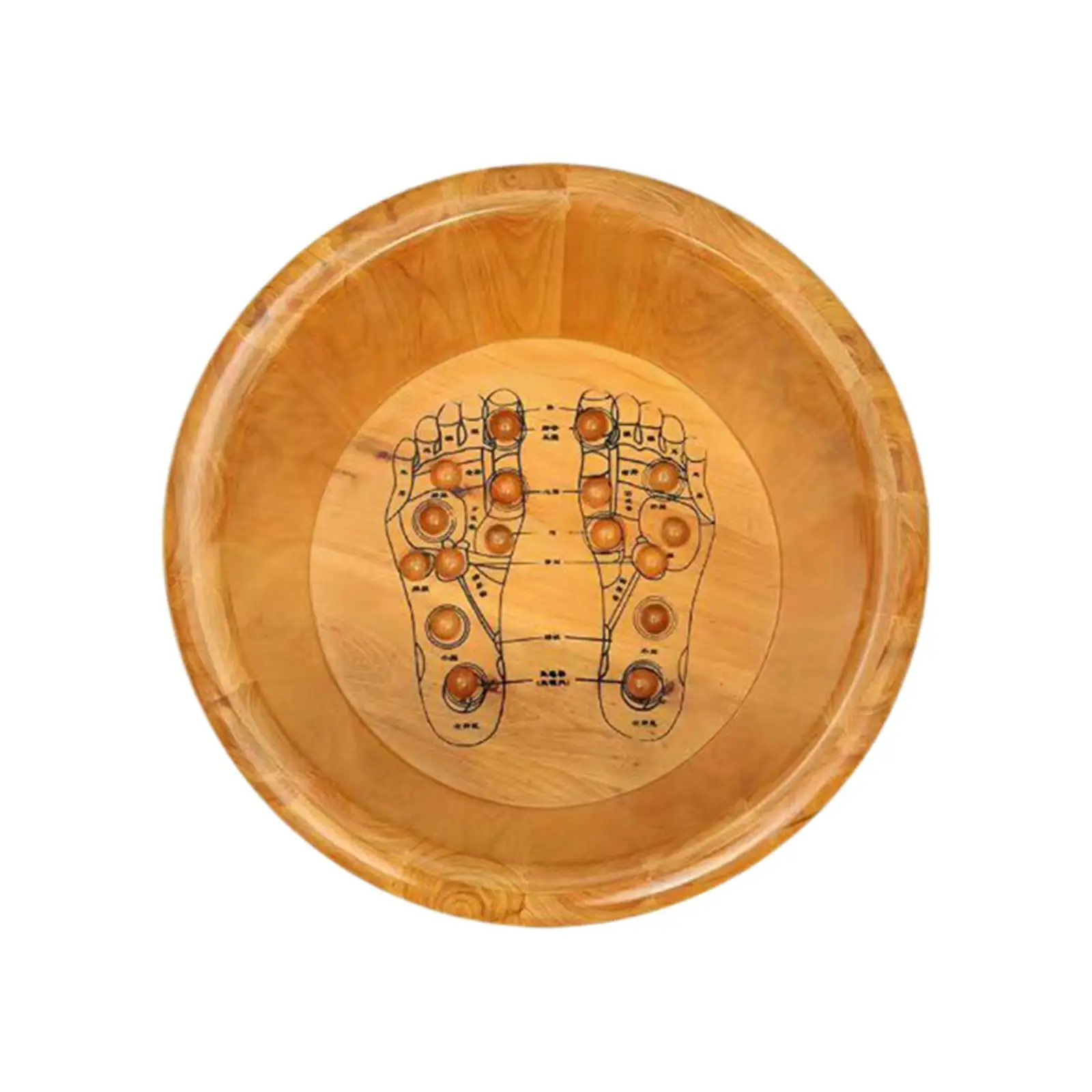 

Wood Foot Bath Basin Tub with Massager Reusable Comfortable Foot Soaking Bath Basin Foot Soak Tub for Outdoor Bathroom Travel