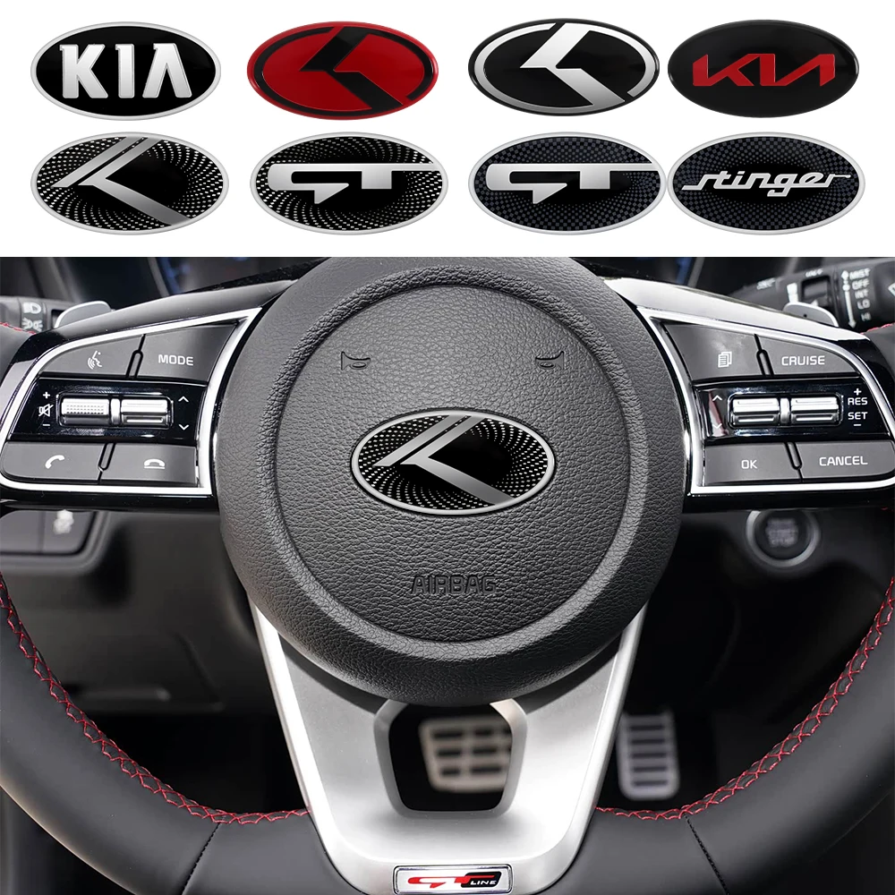 

6.1x3.2cm Car Steering Wheel Center Badge Emblem Sticker For Kia Sportage K2 K6 KX1 RIO Optima PV5 K4 K3 Ceed Sorento Picanto K9