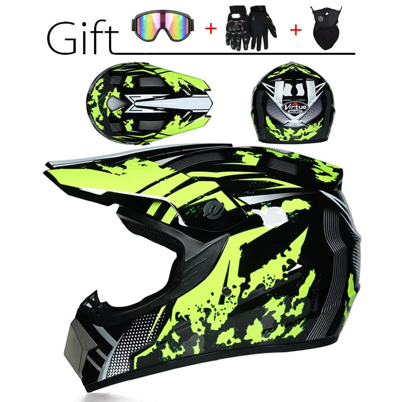 Motocross Helmet Men Full Face Motorcycle Helmet for Moto Dirtbike Racing Helmet Unisex Off Road Helmet Full Shell DOT Approved