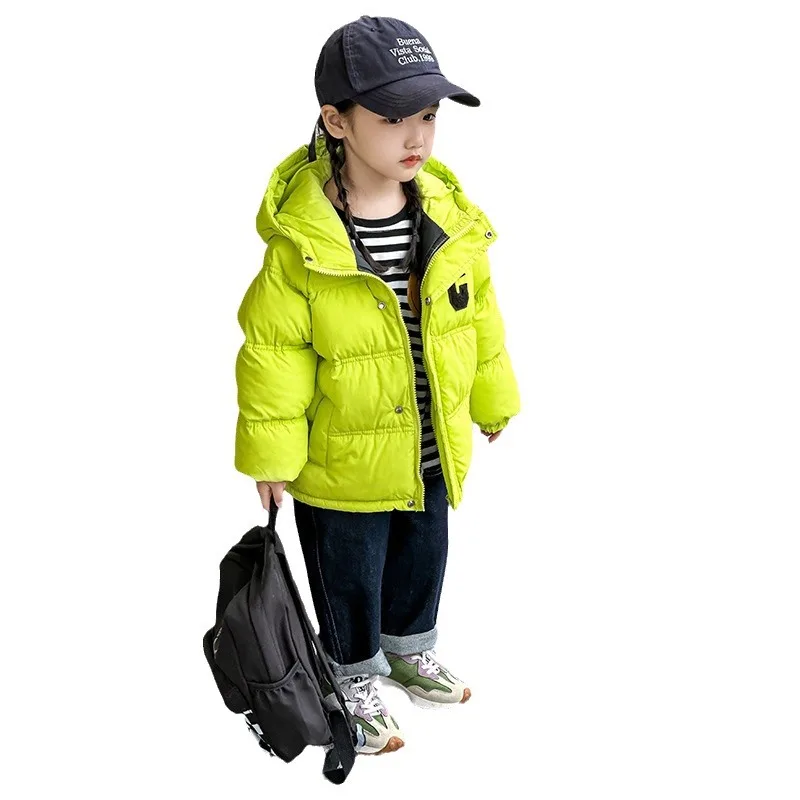 2024 New Kids Thick Down Coat Winter Boys Girls Padded Warm Outerwear Childrens Clothes Hooded Cotton Clothing Jackets Snowsuit