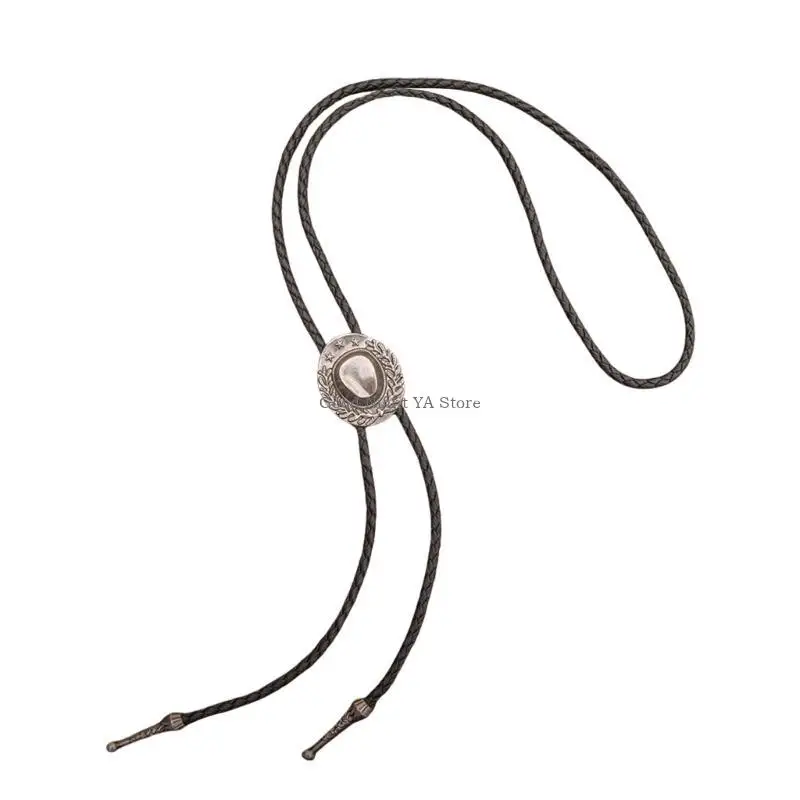

Traditional Bolo Tie for Men Women Vintage Hat Pendant Bolotie Necktie Western PU Leather Rope Tie Concert Shirt Tie