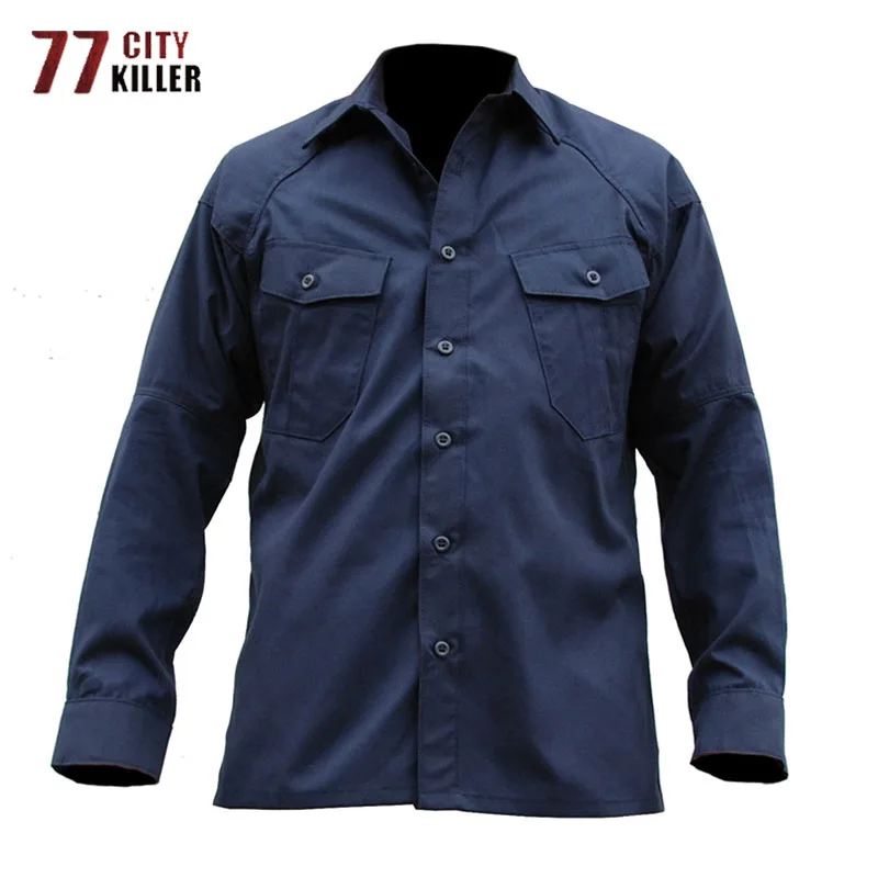 Men's Quick Dry Tactical Shirts Outdoor Hiking Casual Solid Color Loose Patchwork Military Long Sleeve Shirts Male Clothes 2024