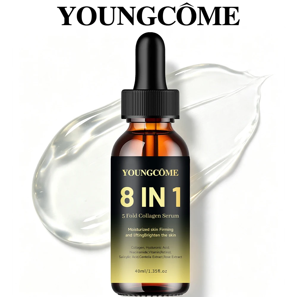 Collagen Serum YOUNGCOME 8IN1 5-Fold Multi-Complex Facial Serum With Hyaluronic Acid Niacinamide Centella Rose Extracts Daily Hy