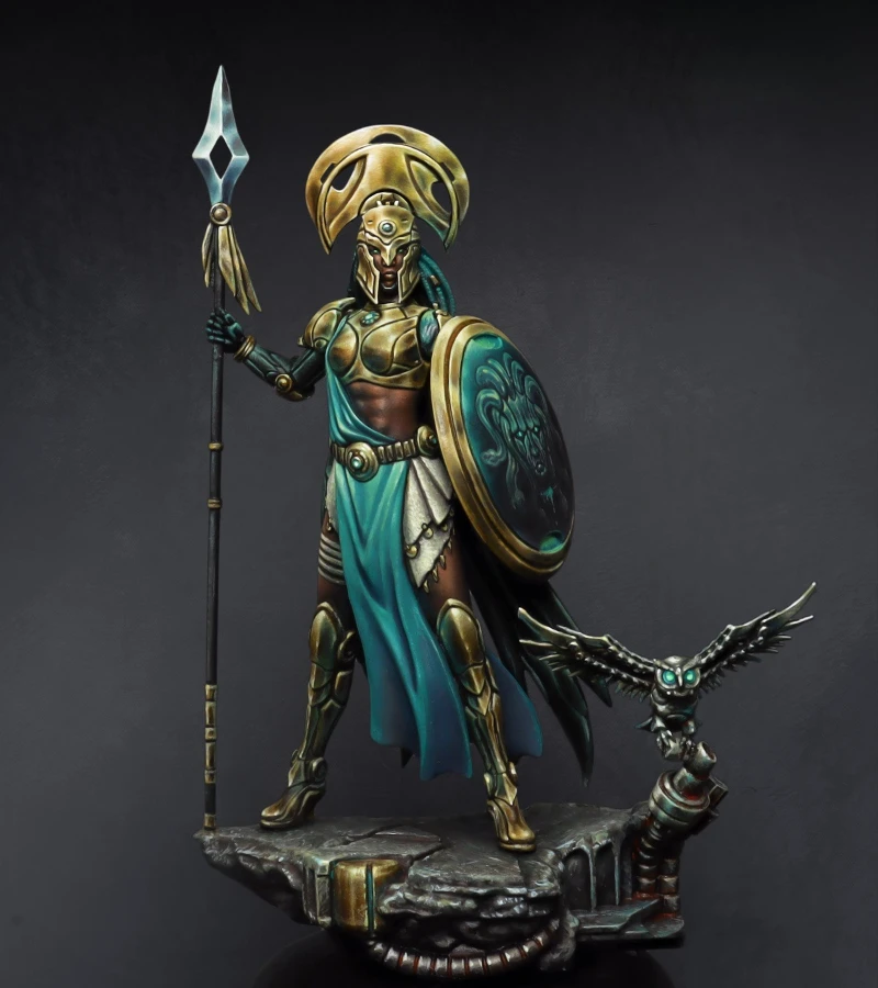 

1/24 Scale 75mm Die-Cast Resin Figure Model Kit Goddess of Justice Athena Hobby Miniature Toys Unassembled Unpainted DIY Diorama