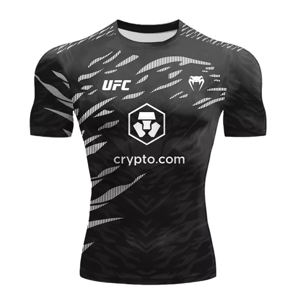 2026 New Men UFC Compression T-shirt Quick Dry Breathable Short Sleeve BJJ Jiu Jitsu Muay Thai Fighting Training top S-6XL