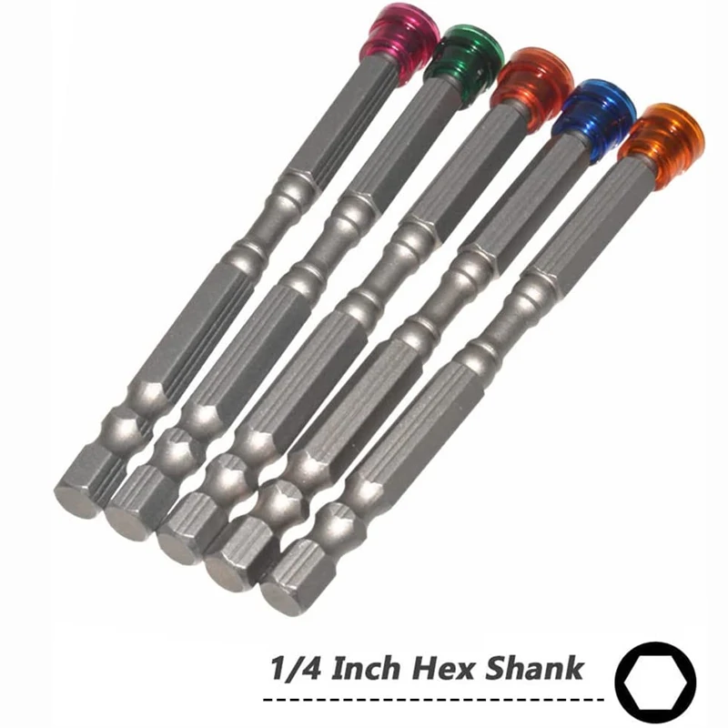 Phillips Cross Screwdriver Bit Set Strong Magnetic Ring Screw Driver Setter PH2 Tip Collars Depth Stop Hex Electric Power Drill
