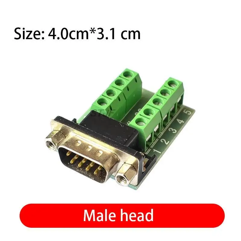 Male Parallel 2 rows 9 pins DB9 Serial port turn to wire terminals DR9 male socket turn to terminal