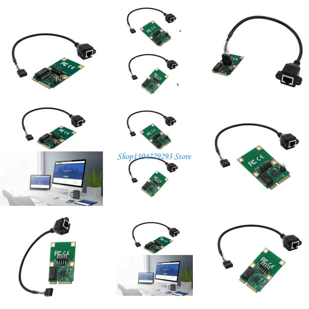 

Y2GD Mini PCIe to 1x RJ45 Ethernet Networking Card Efficient Internet Adapters