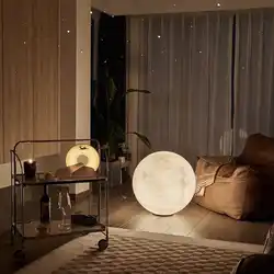 Internet Celebrity Wind Moon Ball Lamp Floor Lamp Living Room Bedroom Girl Ins Bedside sofa Atmosphere Villa Outdoor Lamp