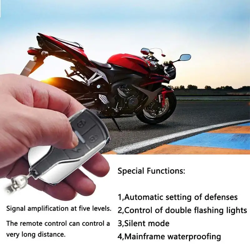 12V allarme moto antifurto telecomando bici impermeabile Warner accessori moto per veicoli allarme universale