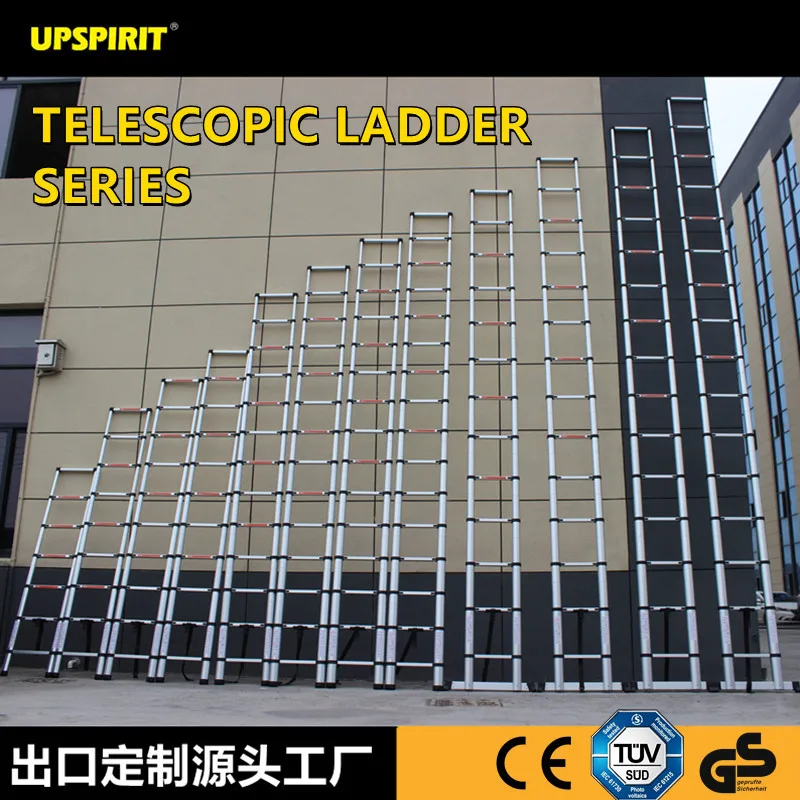 Single‑Sided Aluminum Bamboo‑Joint Telescopic Ladder Portable Folding Step Ladder Household Collapsible Climbing Stair